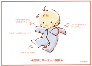 防寒カバーオール